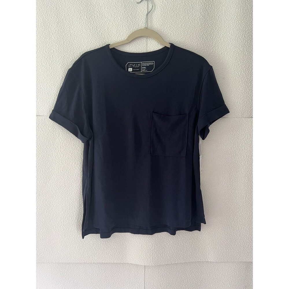 Women’s NWT  Stylus Cuff Sleeve Pocket T-Size S Navy Platoon